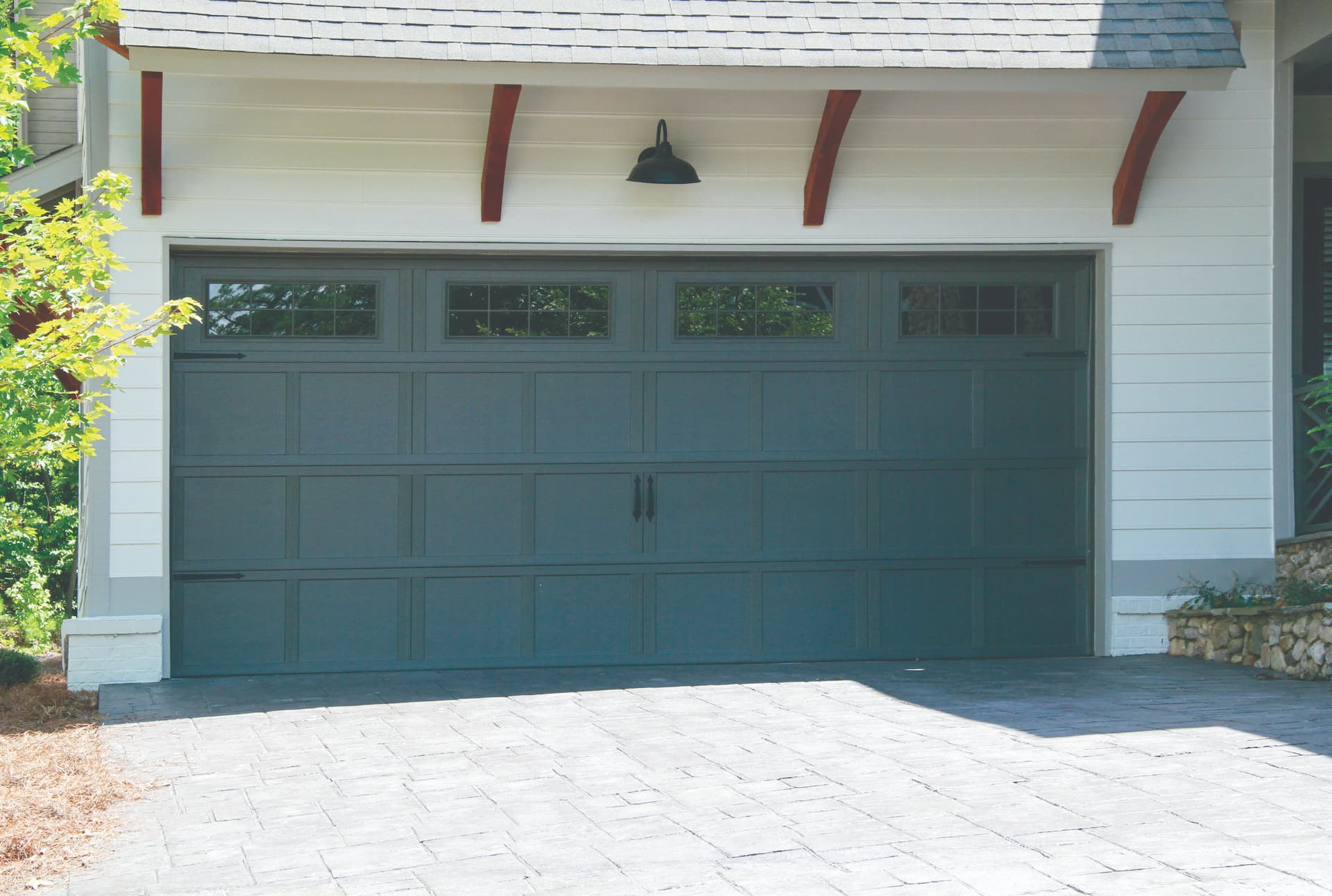 Wayne Dalton 9405 Newport Stockton carriage house steel garage door