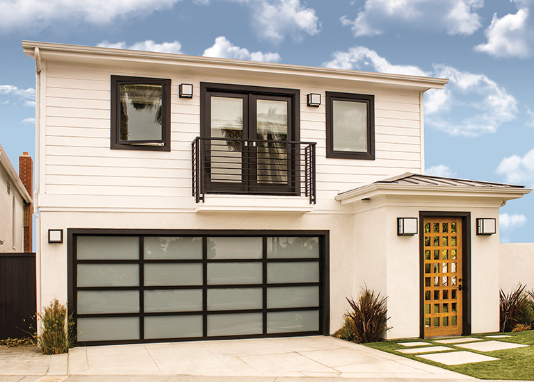 aluminum black garage door