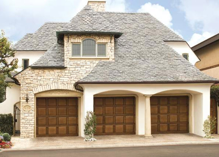 clean wood garage doors