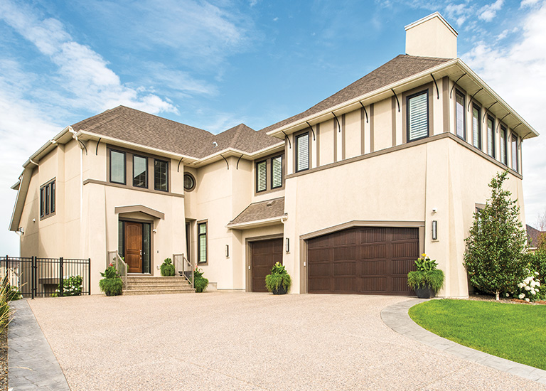 walnut designer fiberglass garage door
