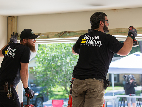 wayne dalton installers building garage door frame for a renovation