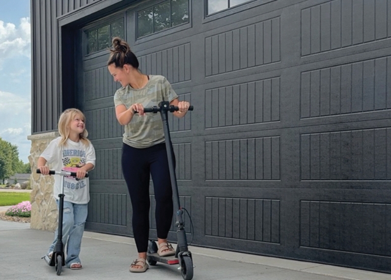 cool chemistry black garage door, family