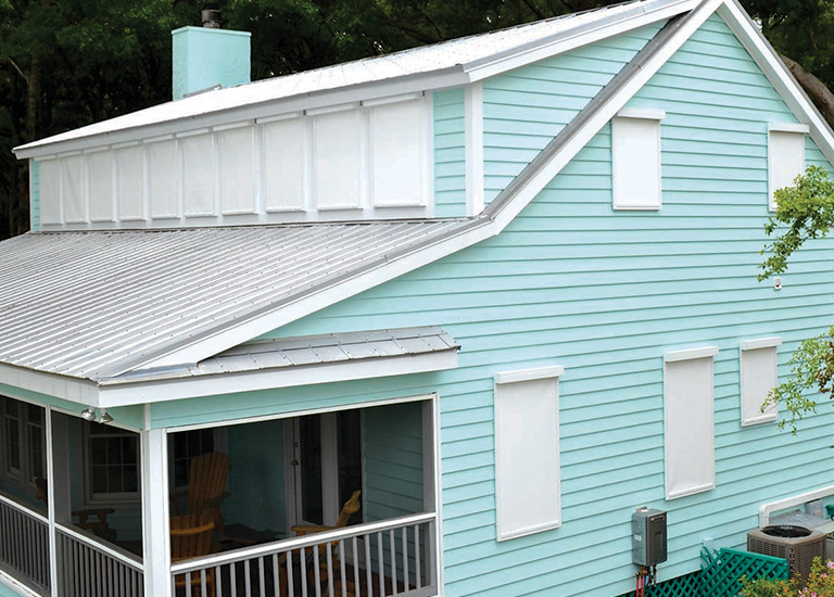 fabric shield windows on home