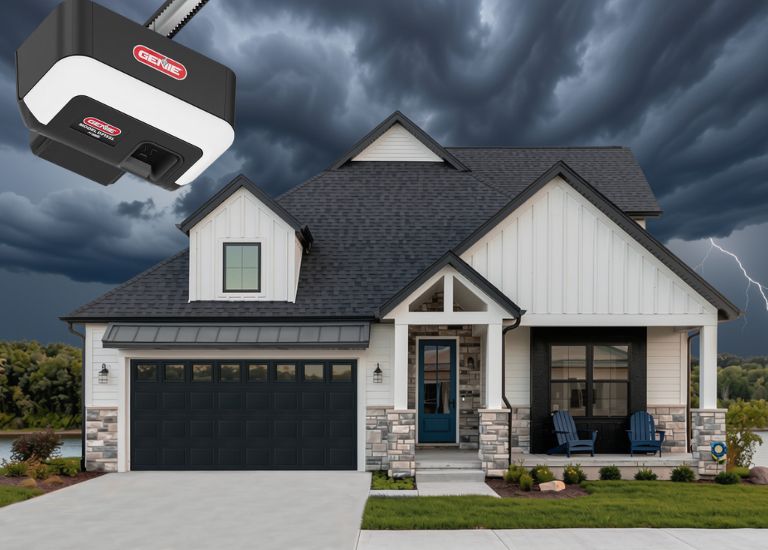 black garage doors genie battery back up opener