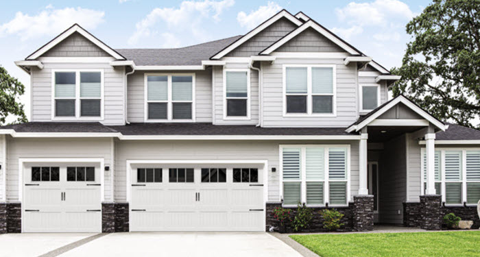 designer steel garage doors white