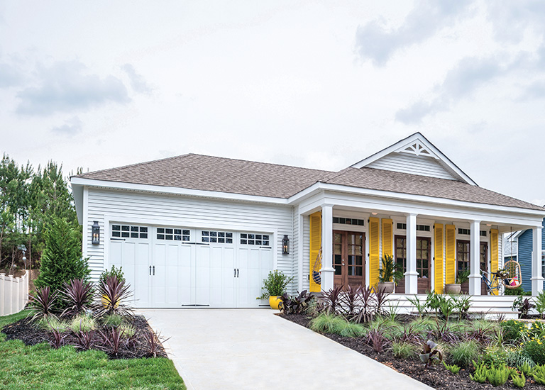 white steel garage door