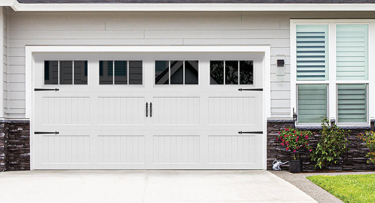 white steel garage door model 8310