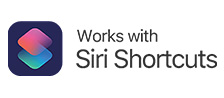 works with siri shortcuts logo
