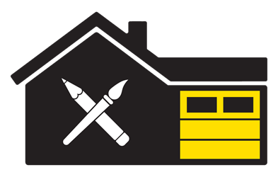 garage door options icon in yellow and black