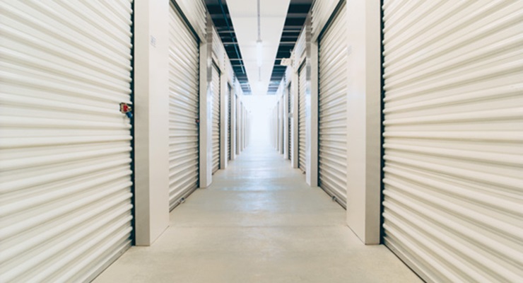 white roll up sheet doors in self storage