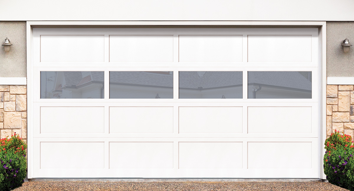 Colonial Style Wood Garage Door with windows