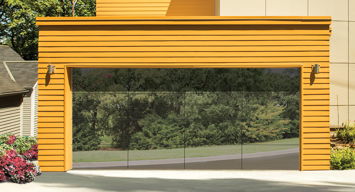 Frameless Glass Mirror Garage Door