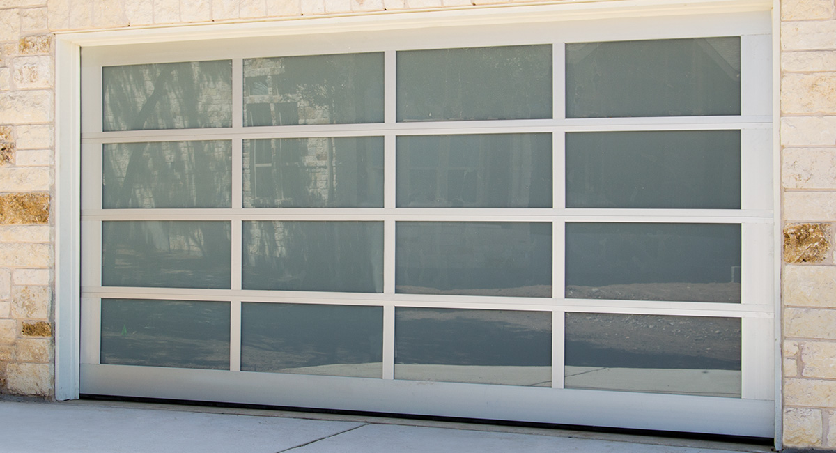 modern glass garage door