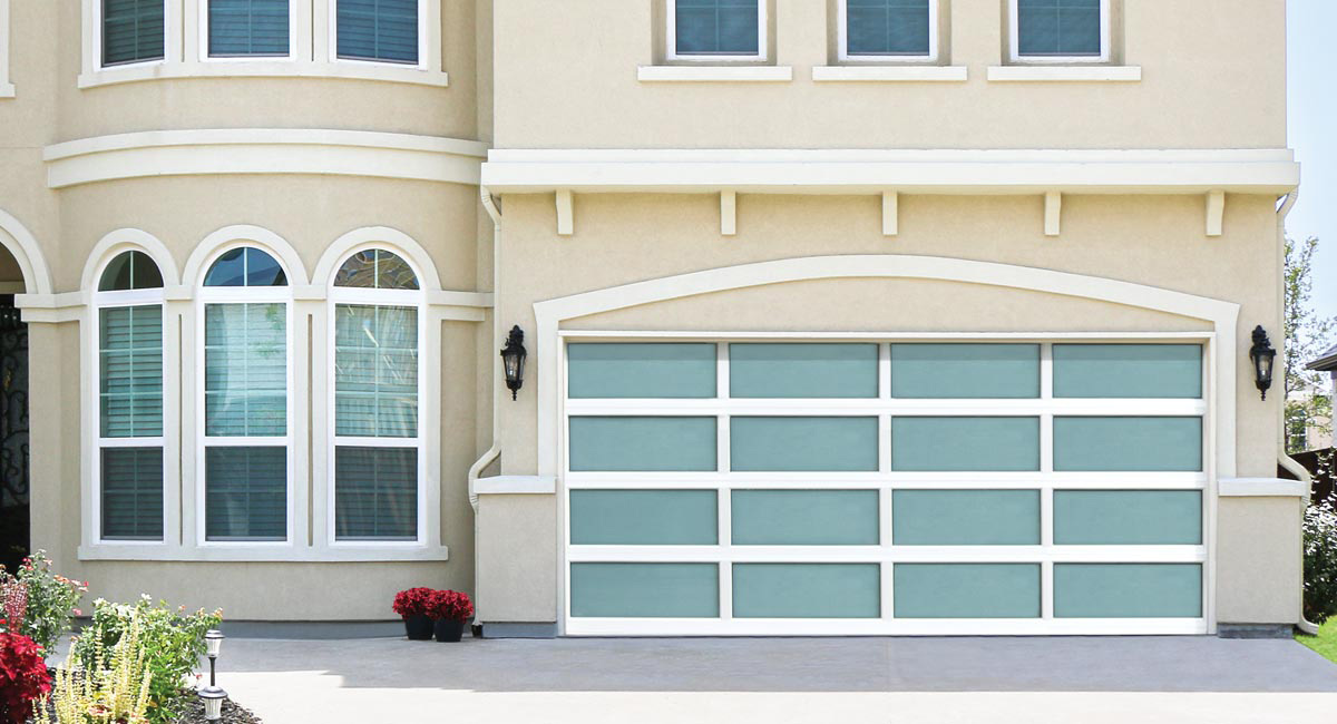 8855 modern aluminum white finish garage door
