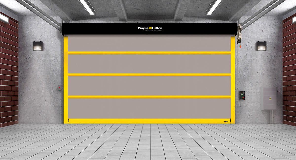 Strutted Interior and Exterior High Speed Fabric Door