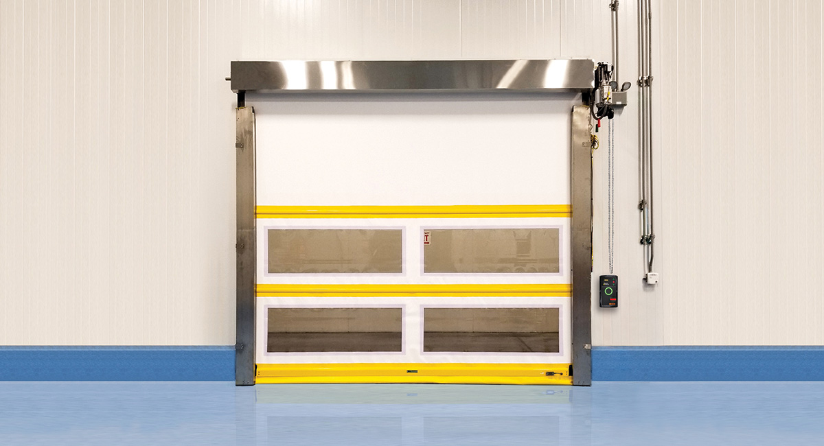 Strutted Interior and Exterior High Speed Fabric Door