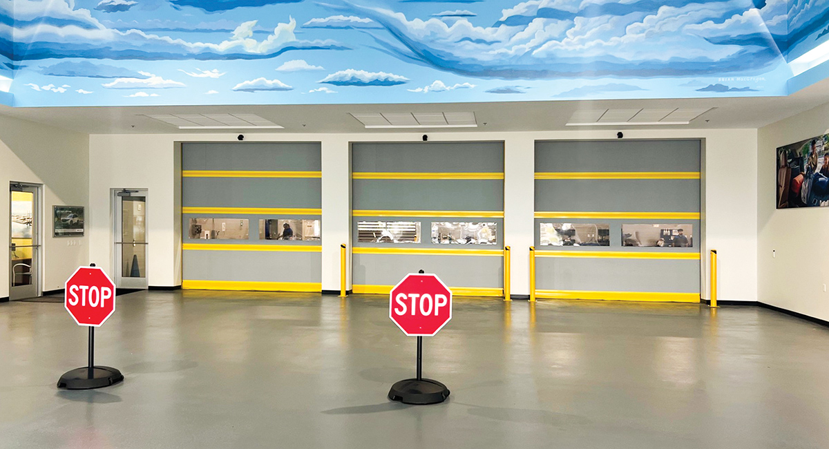 high speed fabric door