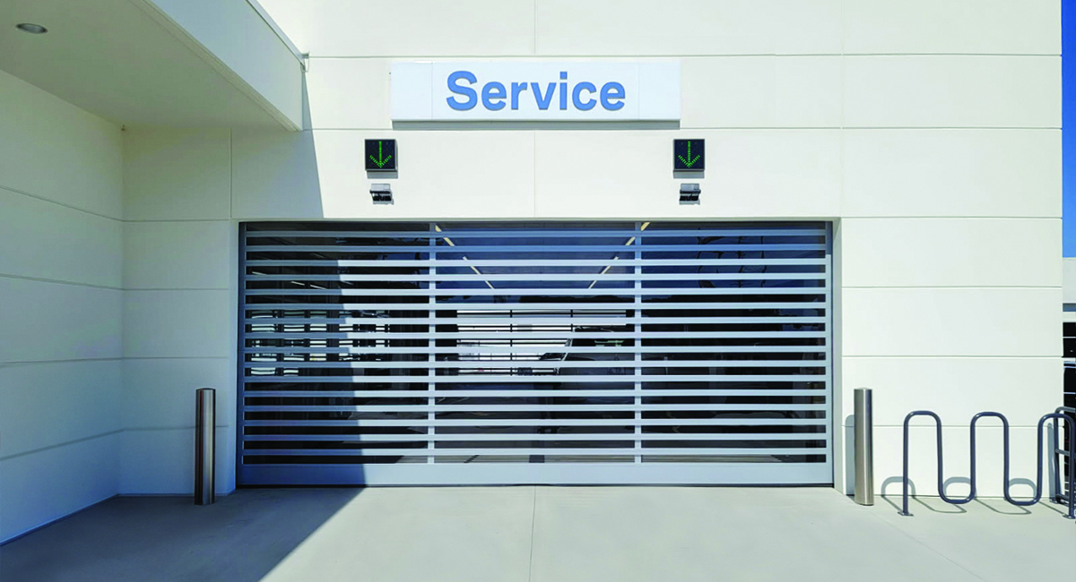 silver high speed metal door