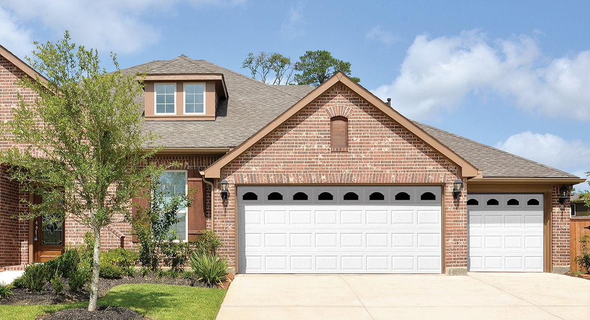 white classic steel garage door