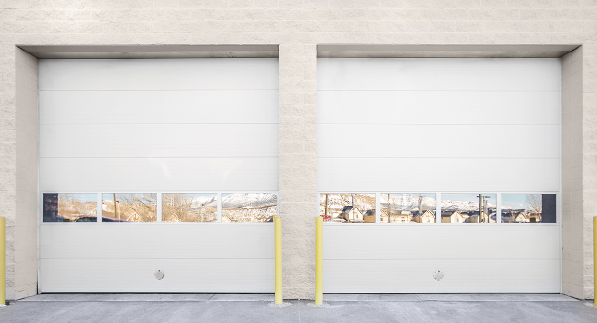 insulated sectional steel doors with windows