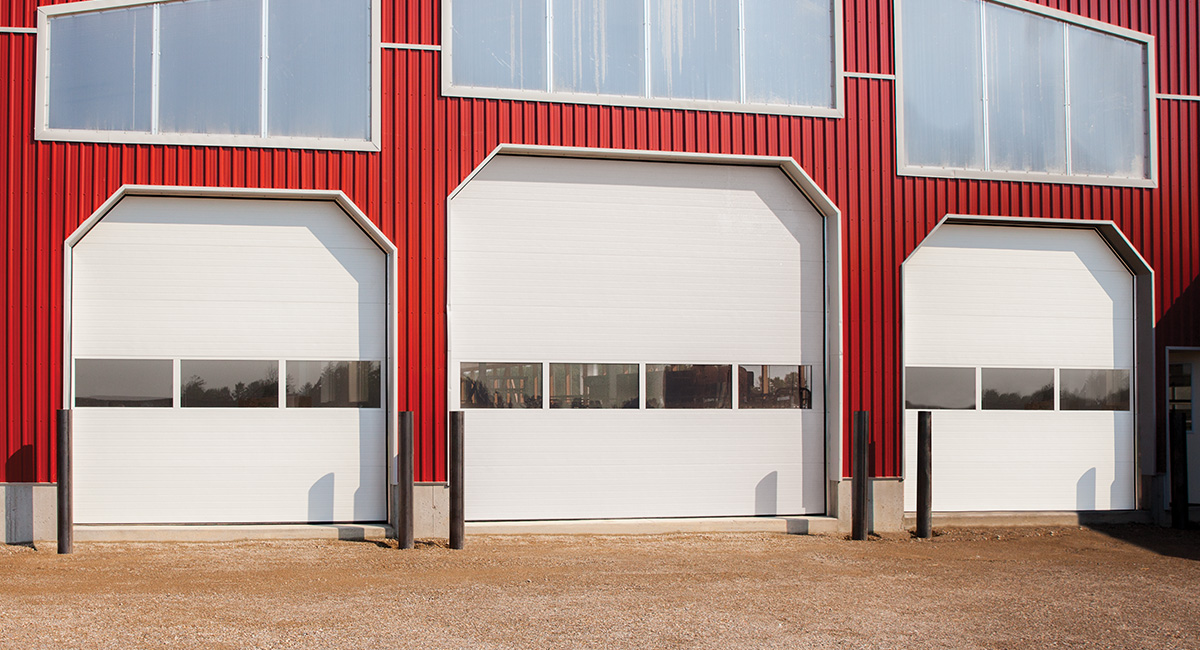 insulated sectional steel doors with windows
