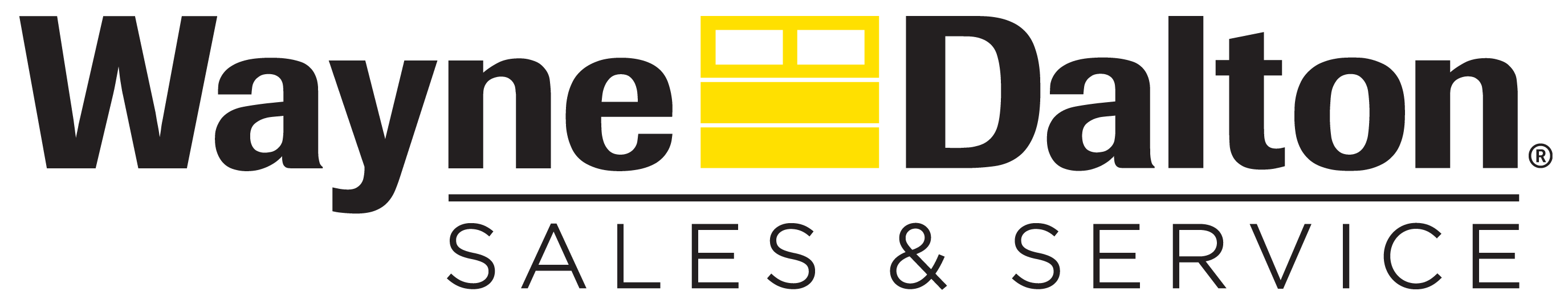 WDSS Horizontal Black-Yellow - R wayne dalton sales centers logo