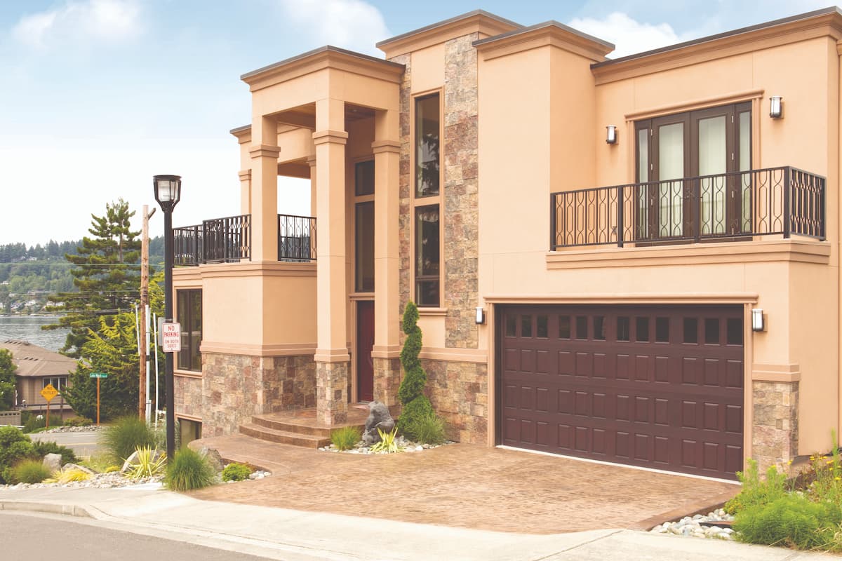 Wayne Dalton Model 8680 Mahogany Vert Lites garage door