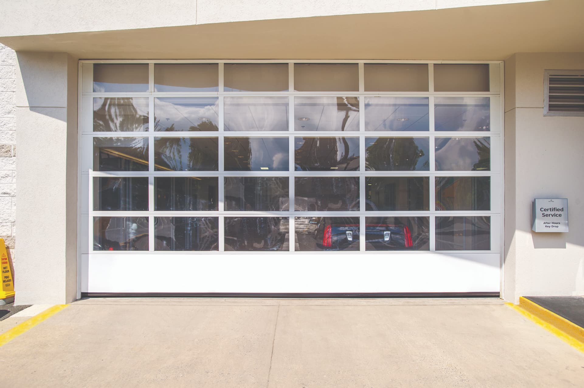 Wayne Dalton 451-452 commercial sectional clear glass door