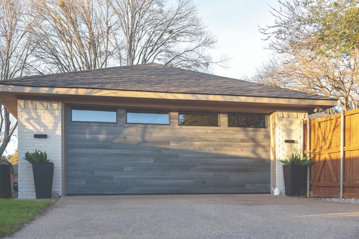 Wayne Dalton 8300 carbon oak steel wood grain garage door