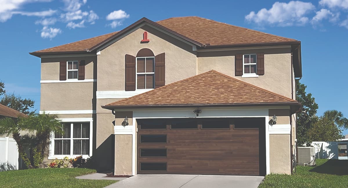 Wayne Dalton 8300AG Medium Oak Bi-directional Wood Grain Impressions garage door