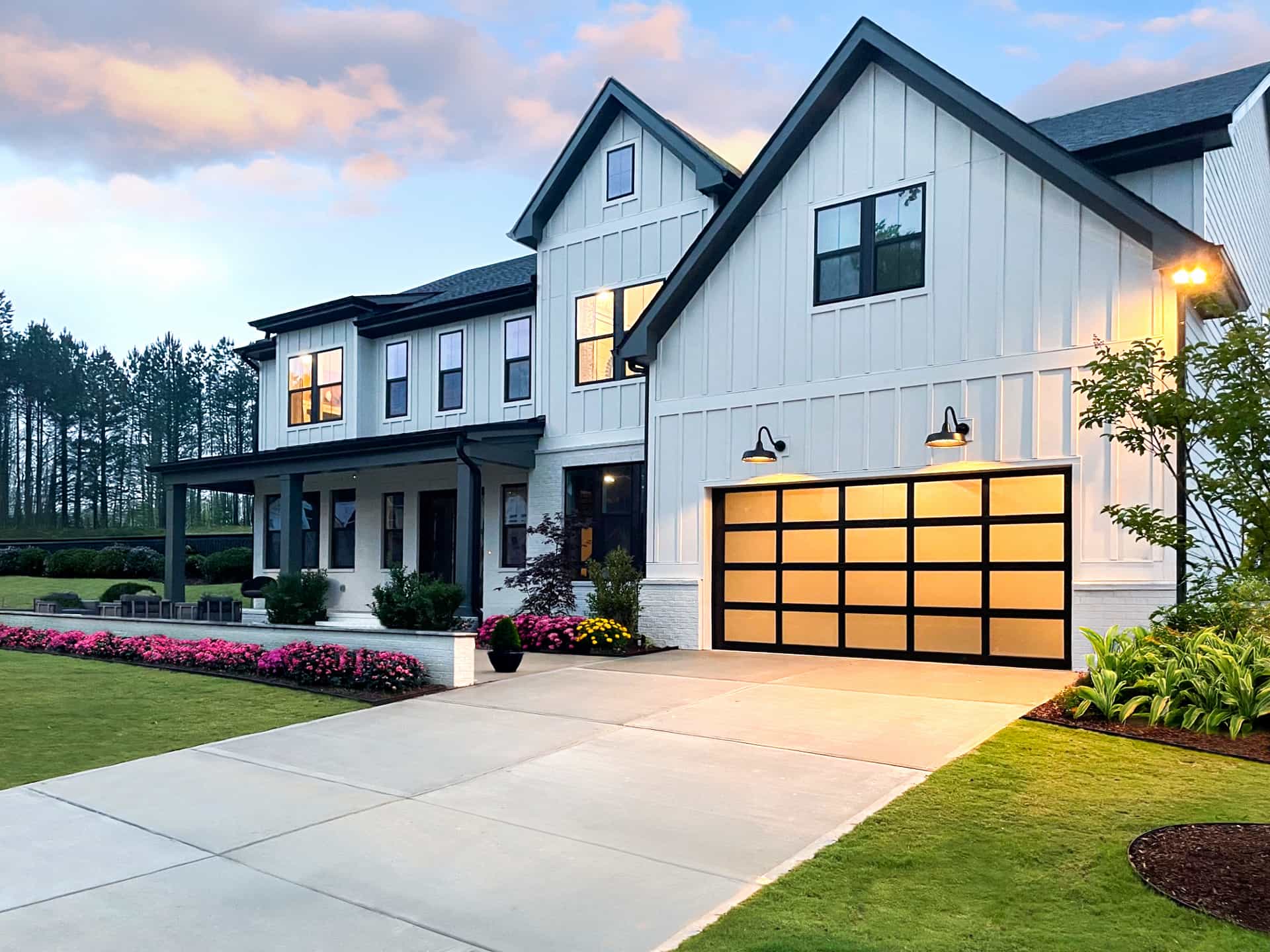 Wayne Dalton 8855 Black Anod Bronze Tint Glass garage door