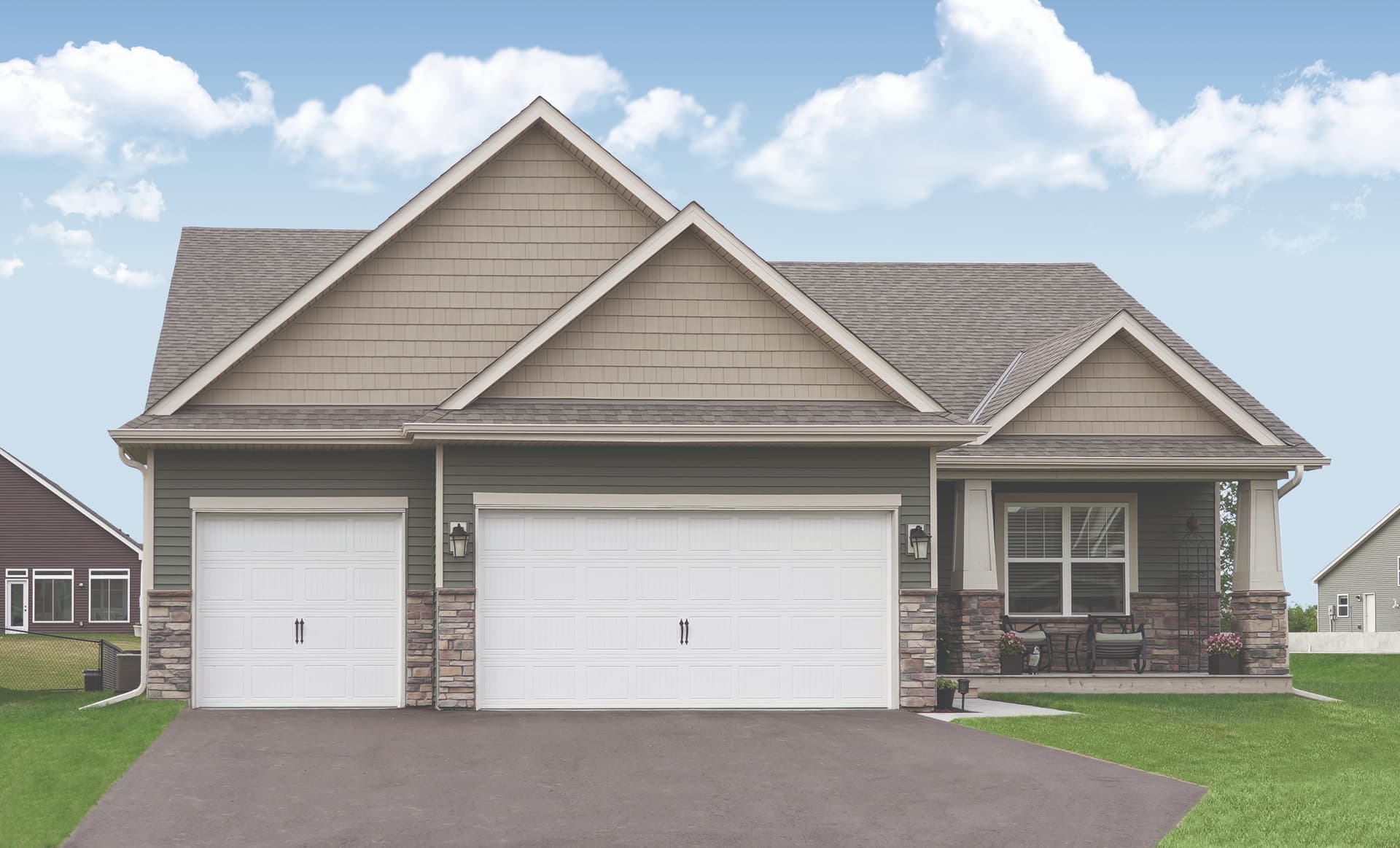Wayne Dalton 9100 Vertical Short Panel White garage doors