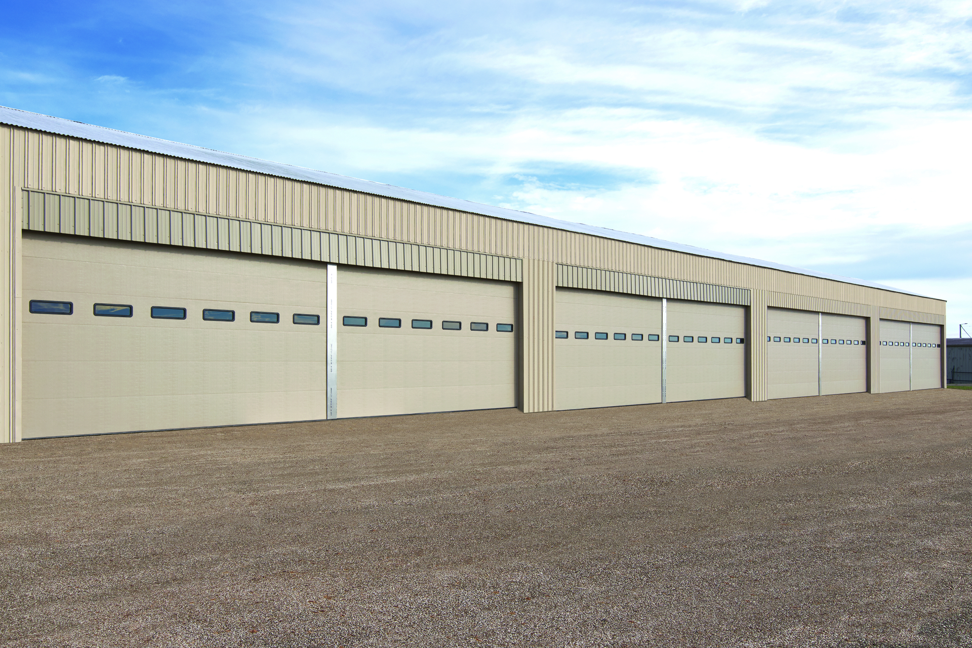 Wayne Dalton Thermomark 5150 Flush Taupe Vision Lites sectional doors